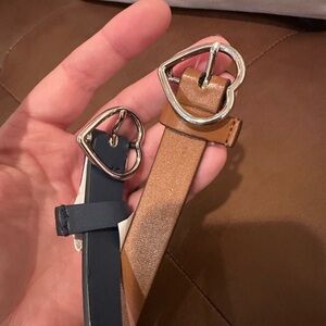 Girls Heart Buckle Leather Belts